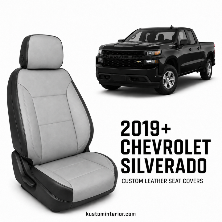 2019+ Chevrolet Silverado Premium Leather Seat Covers (Custom Order)