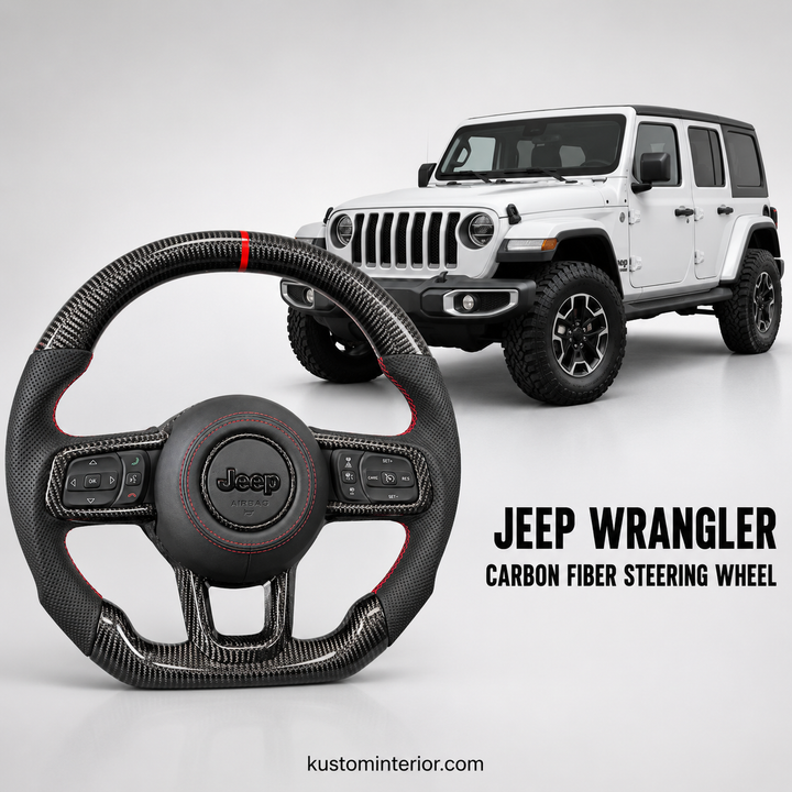 Jeep Wrangler Carbon Fiber Steering Wheel (Custom Order)