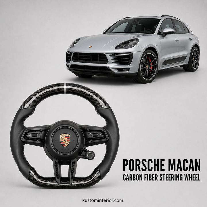 2014+ Porsche Macan Carbon Fiber Steering Wheel (Custom Order)