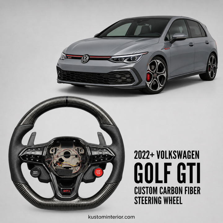 2022+ Volkswagen Golf GTI Custom Carbon Fiber Steering Wheel (Custom Order)