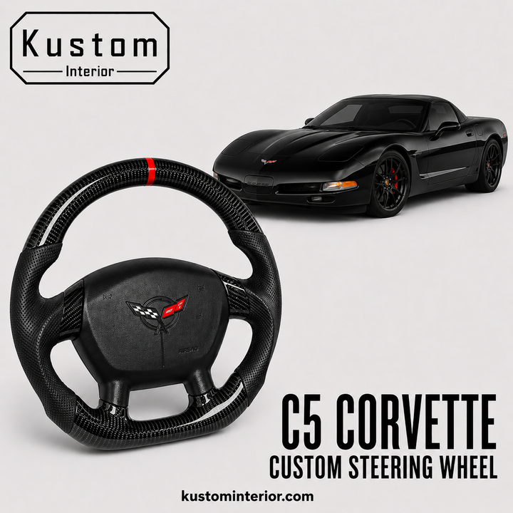 Corvette C5 Carbon Fiber Steering Wheel (Custom Order)