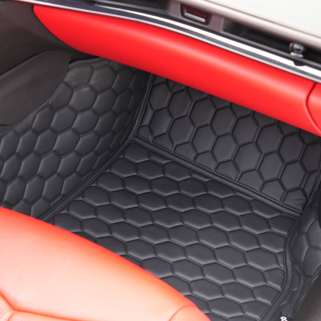 Corvette C8 Honeycomb Leather Floor Mat