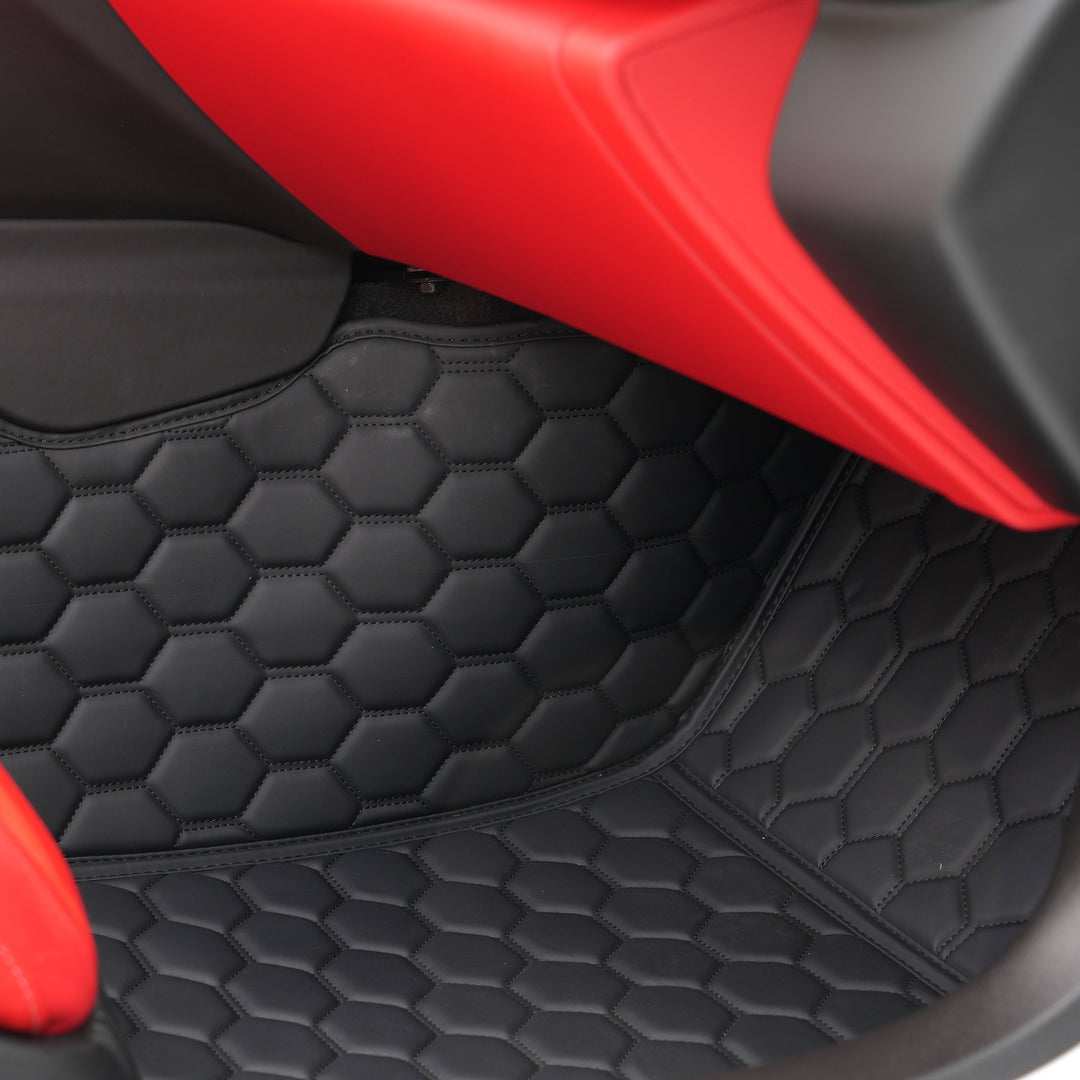 Corvette C8 Honeycomb Leather Floor Mat