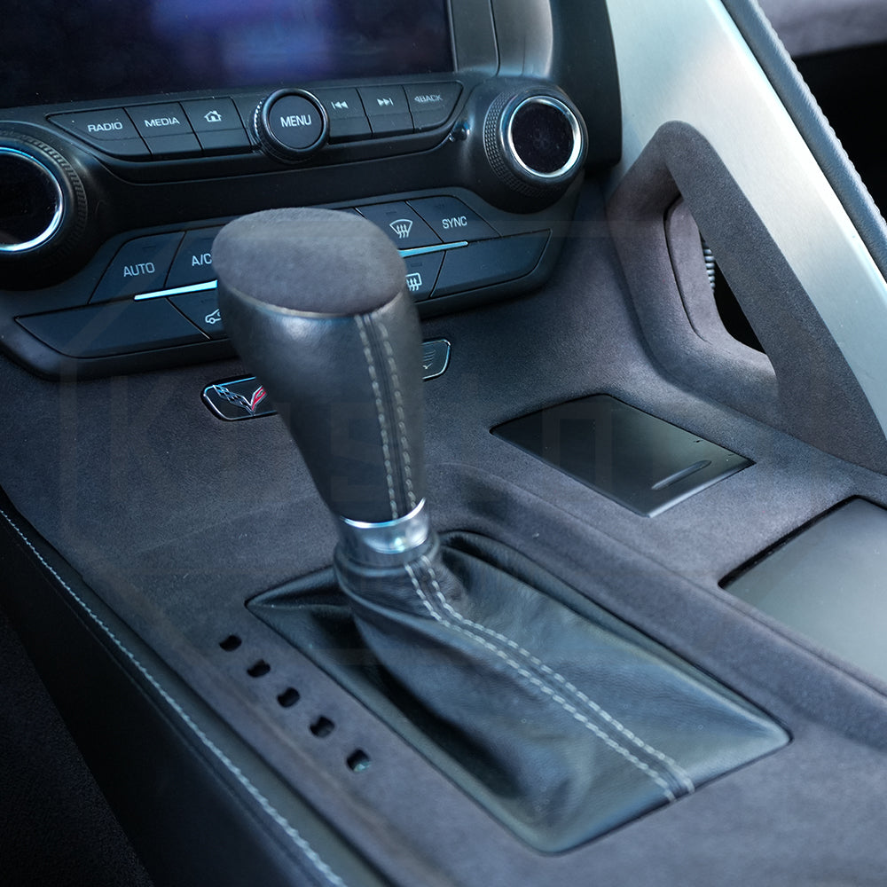 Corvette C7 Suede Leather Center Console Shifter Trim & Shift Knob Head Cover
