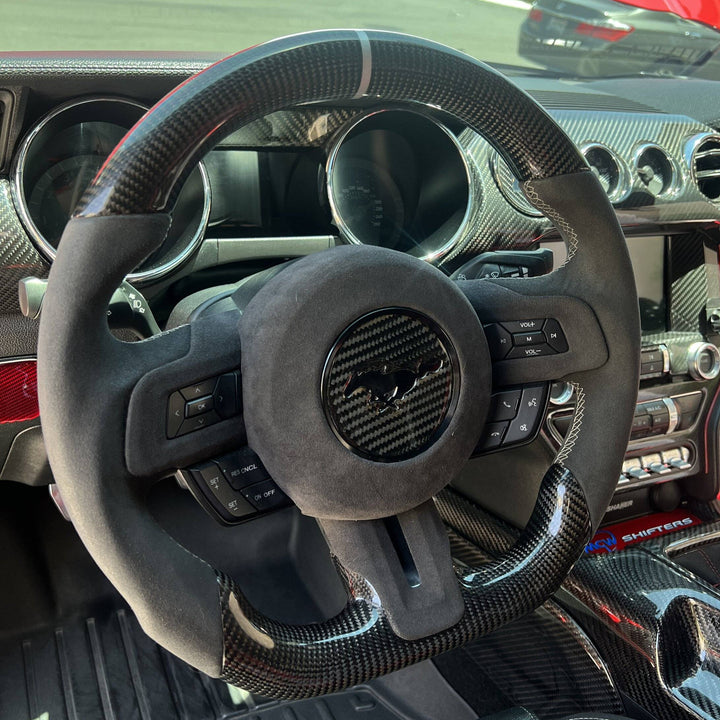 2015-23 Ford Mustang Alcantara (Suede) Steering wheel Trim