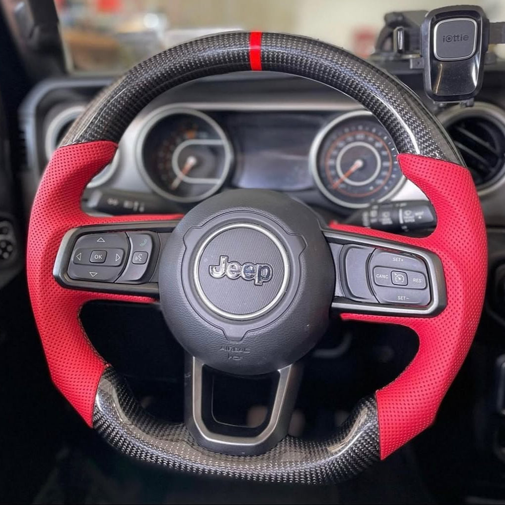 Jeep Wrangler Carbon Fiber Steering Wheel (Custom Order)