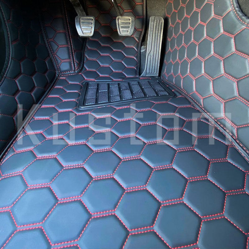 6th Gen Camaro Honeycomb Leather Floor Mat Liners