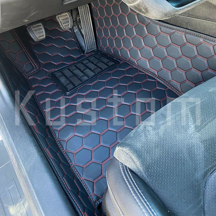 6th Gen Camaro Honeycomb Leather Floor Mat Liners