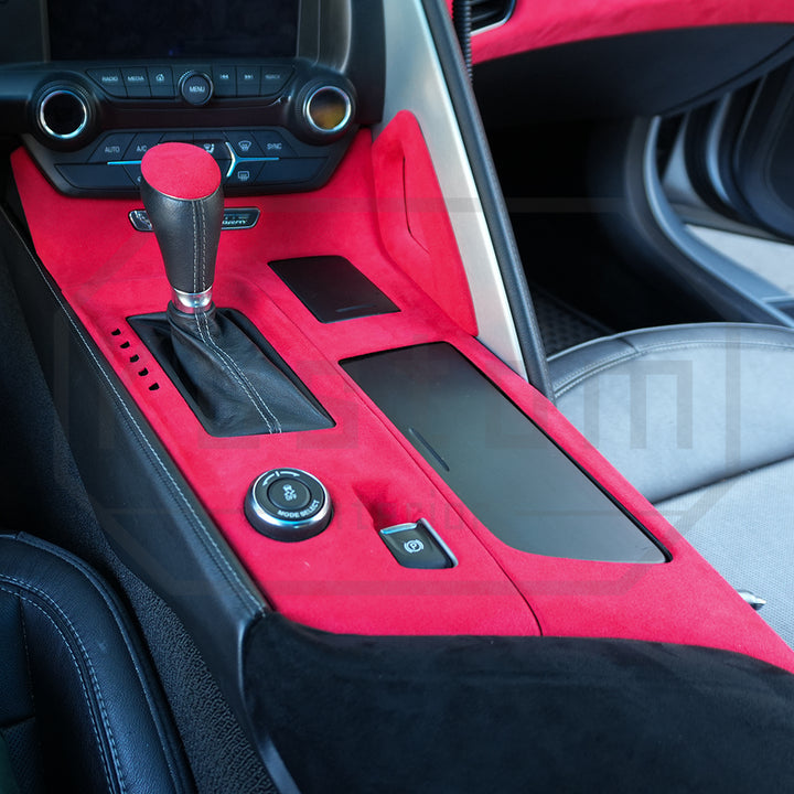 Corvette C7 Suede Leather Center Console Shifter Trim & Shift Knob Head Cover