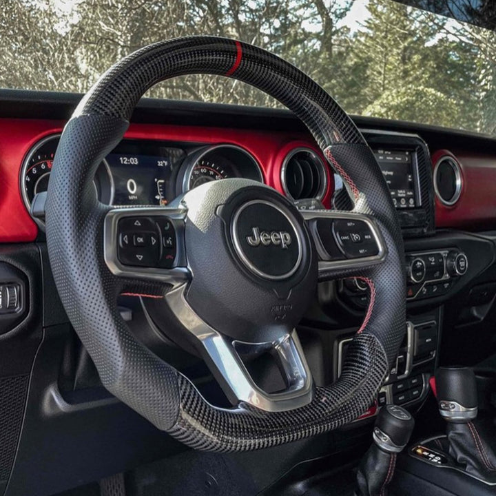 Jeep Wrangler Carbon Fiber Steering Wheel (Custom Order)