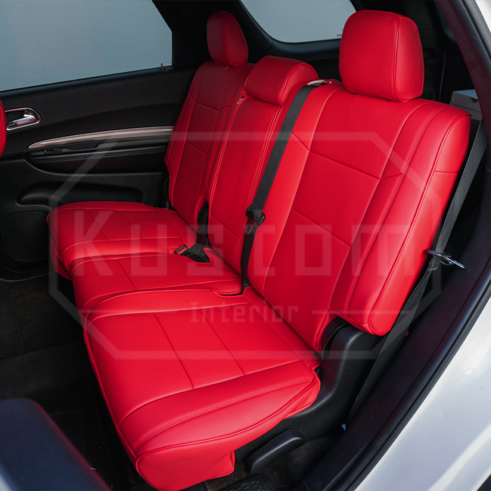 thumbnail image 2 of Black Leather Armrest Console Lid Cover For 2011-2019 Dodge Durango – Red Stitch 2 of 5