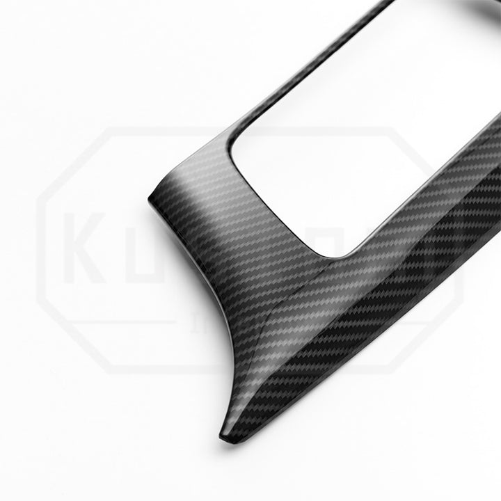 Corvette C7 Center Console Gear Shift Panel Trim - Hydro Dipped Carbon Fiber