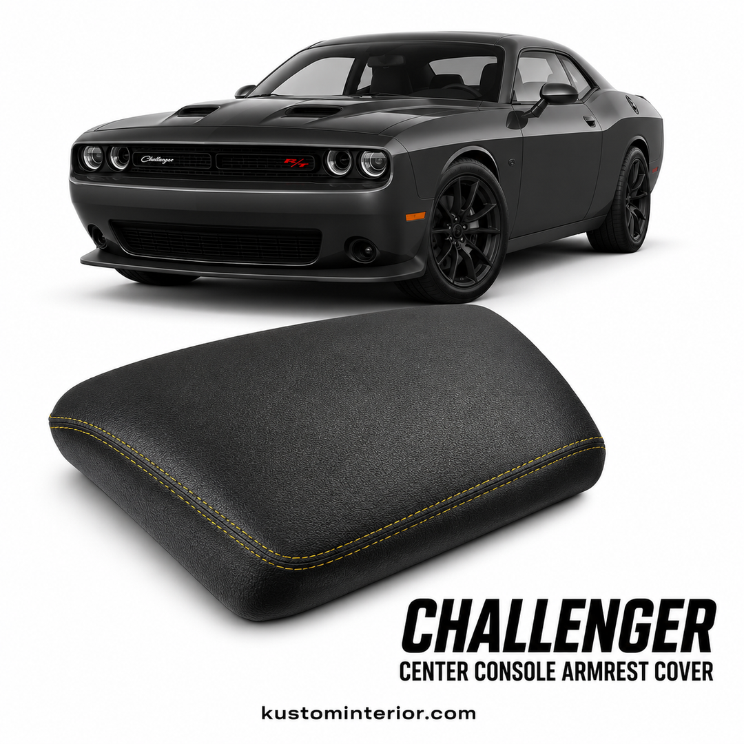 2015-23 Dodge Challenger Center Console Lid Armrest Cover (Custom Order)