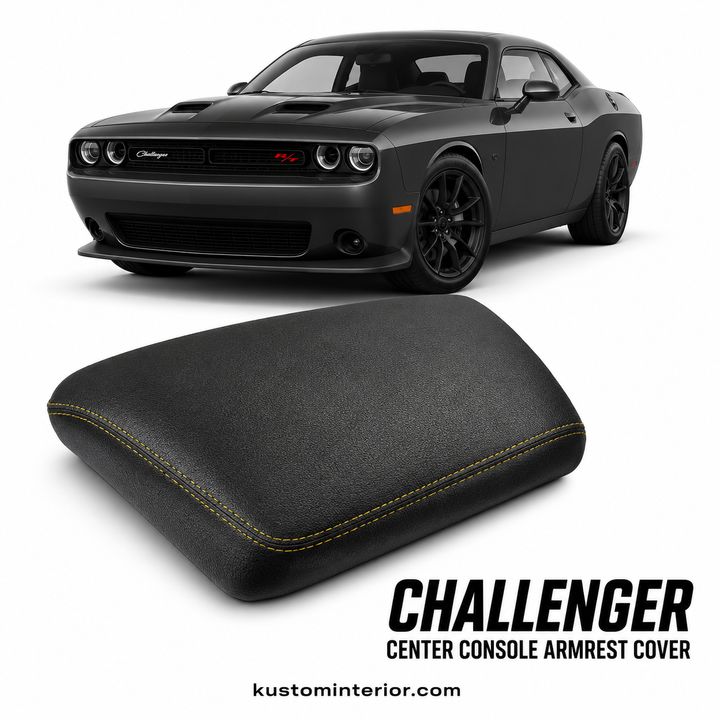 2015-23 Dodge Challenger Center Console Lid Armrest Cover (Custom Order)