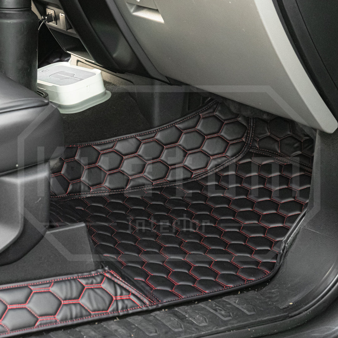 2015+ Ford F-150 Premium Honeycomb Leather Floor Mat Liners