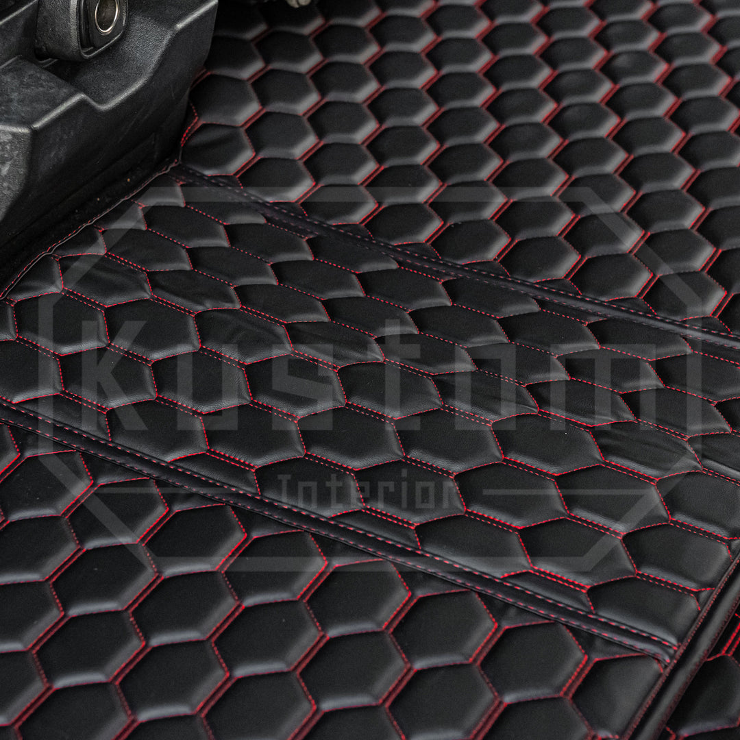 2015+ Ford F-150 Premium Honeycomb Leather Floor Mat Liners