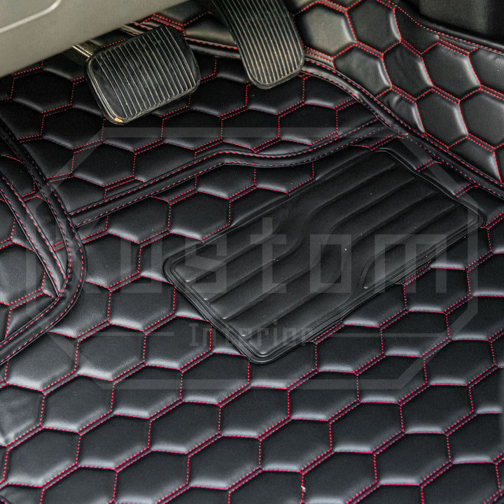 2015+ Ford F-150 Premium Honeycomb Leather Floor Mat Liners