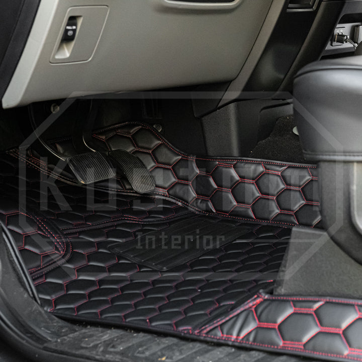 2015+ Ford F-150 Premium Honeycomb Leather Floor Mat Liners