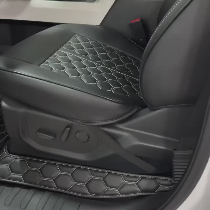 2015+ Ford F-150 Premium Honeycomb Leather Floor Mat Liners