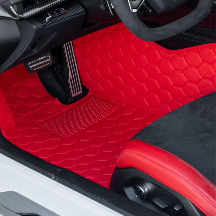 2015+ Ford Mustang Honeycomb Leather Floor Mat