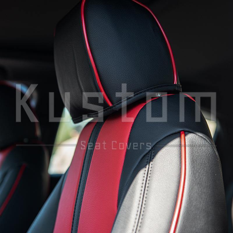 2016-Up Honda Civic Two-tone Front Leather Seat Covers - Kustom Cover