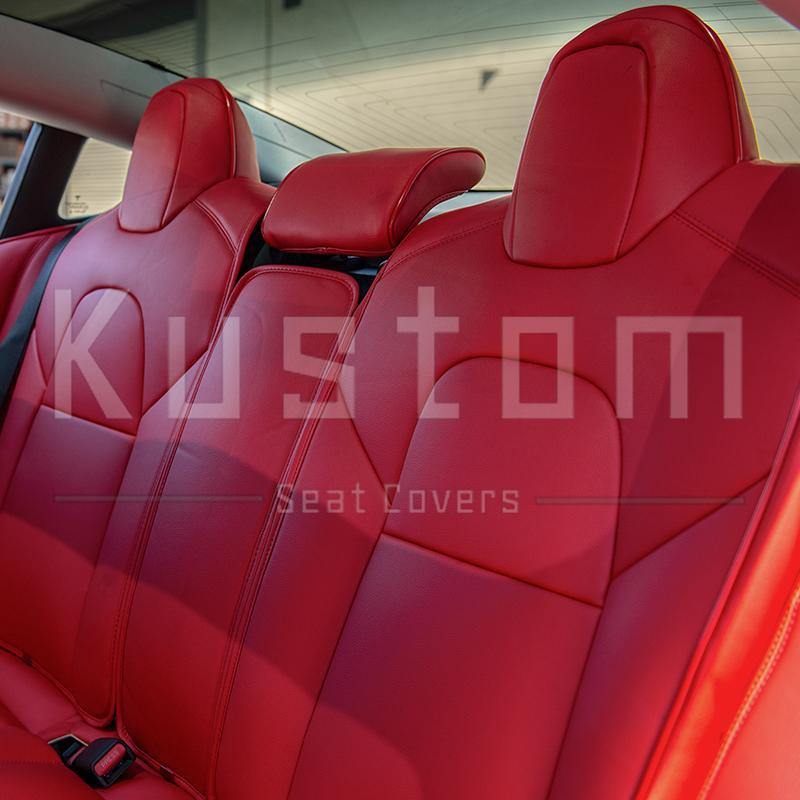 2017-21 Tesla Model 3 Two-tone Custom Leather Seat Covers - Kustom Cover