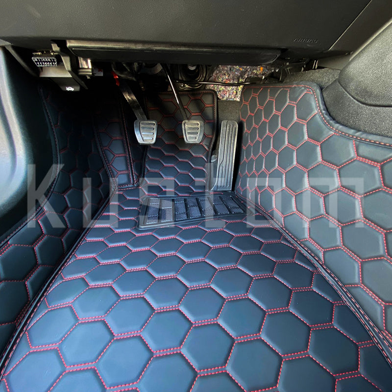 6th Gen Camaro Honeycomb Leather Floor Mat Liners