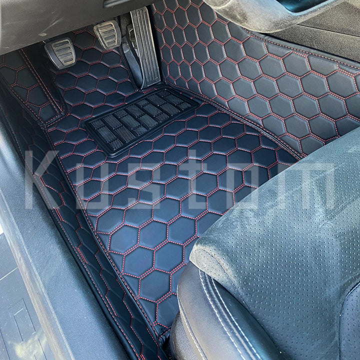 6th Gen Camaro Honeycomb Leather Floor Mat Liners