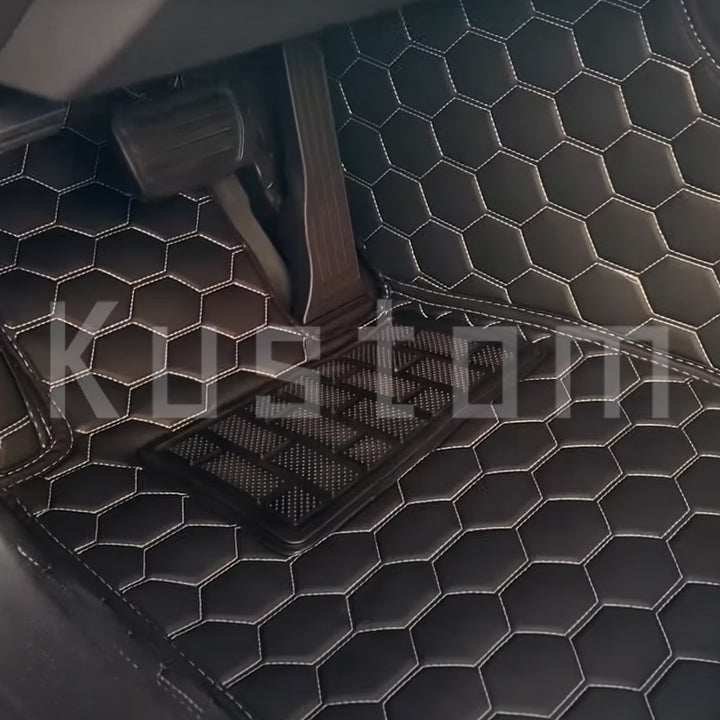 6th Gen Camaro Honeycomb Leather Floor Mat Liners