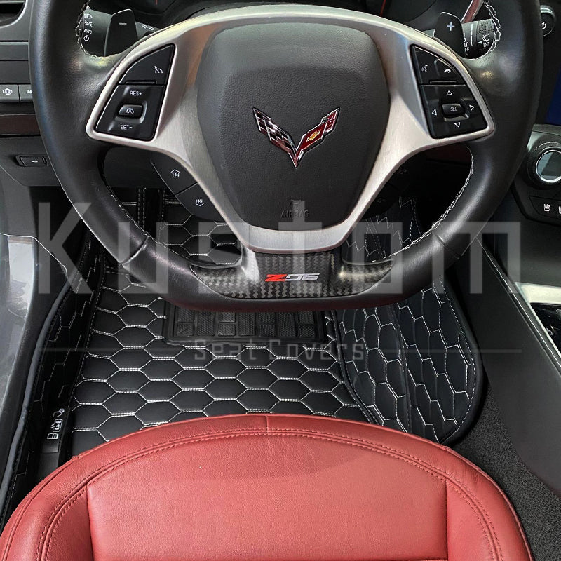 Ultimat 32oz Premium Carpet Floor Mats For 2015-2019 Chevy Corvette C7 Z06 – Front Set